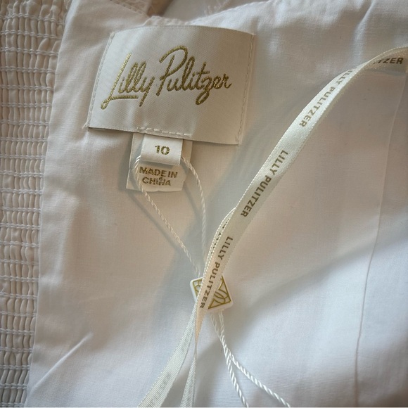 NWT Lily Pulitzer Rocko Eyelet Romper Ruffled Skirt 100% Cotton White Size 10 - Picture 12 of 14